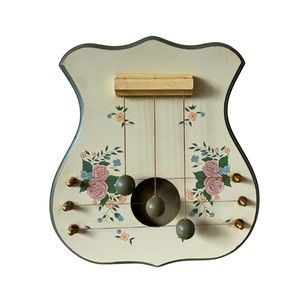 Vintage Wooden Door Harp Folk Floral Original Welcome Harp 90's